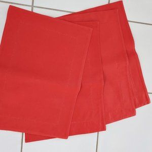 Rectangular Placemats Hemstitch Rust Terracotta Color 19" x 13" NWOT Cotton Line